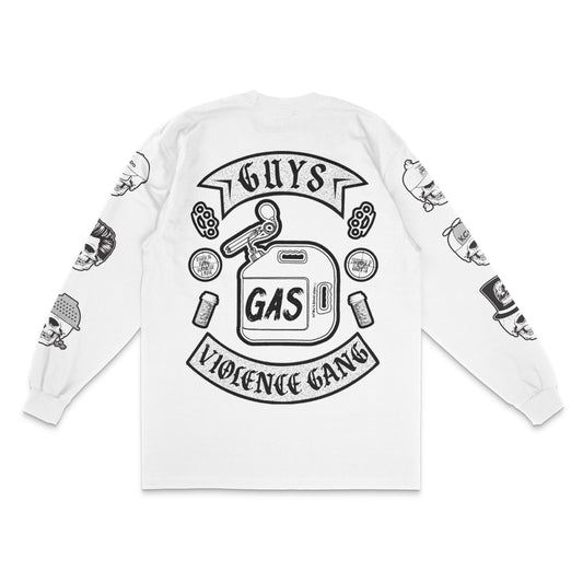 Violence Gang Long Sleeve Tee - White
